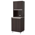 Espresso and Amber Grey 4-Door Cabinet Q28272