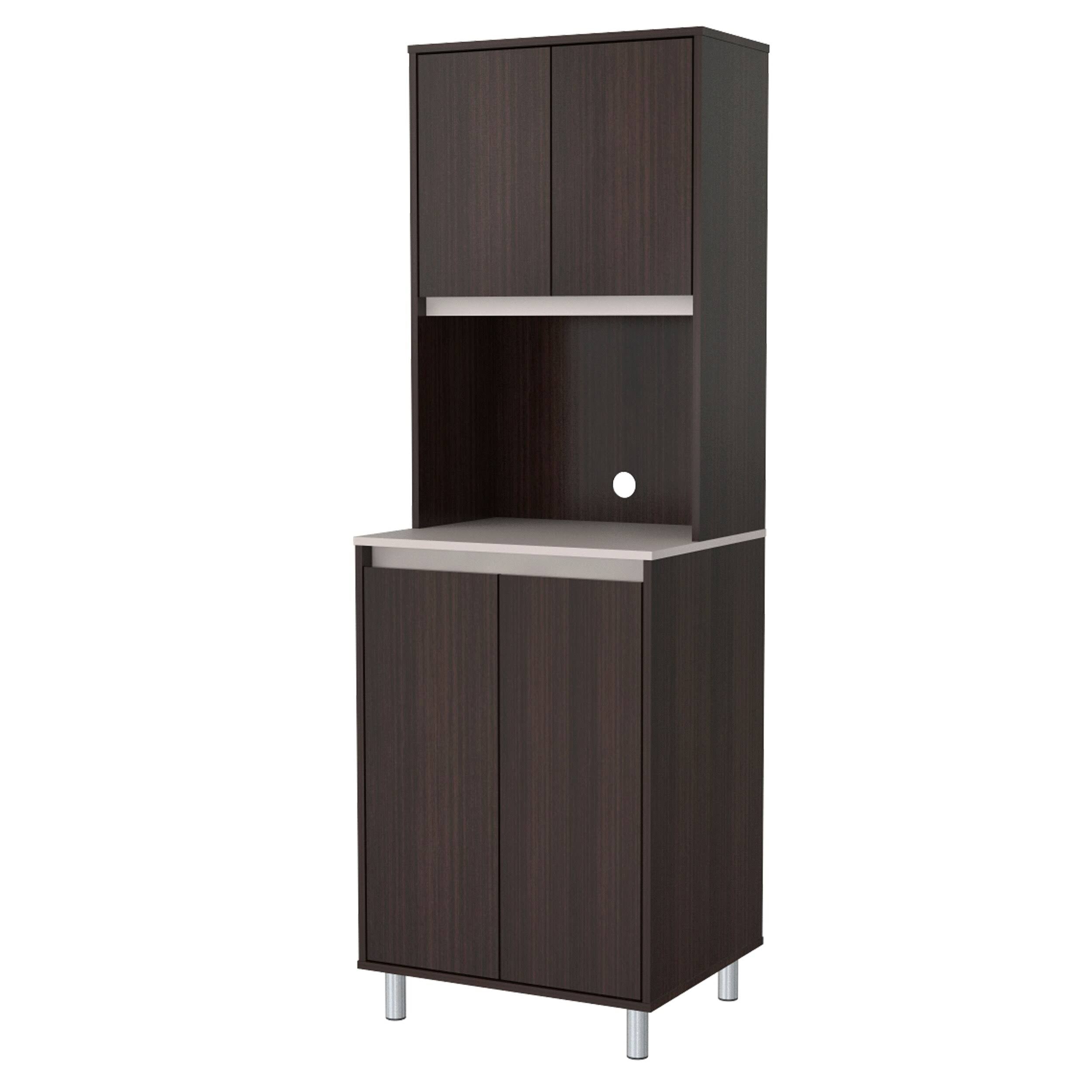 Espresso and Amber Grey 4-Door Cabinet Q28272