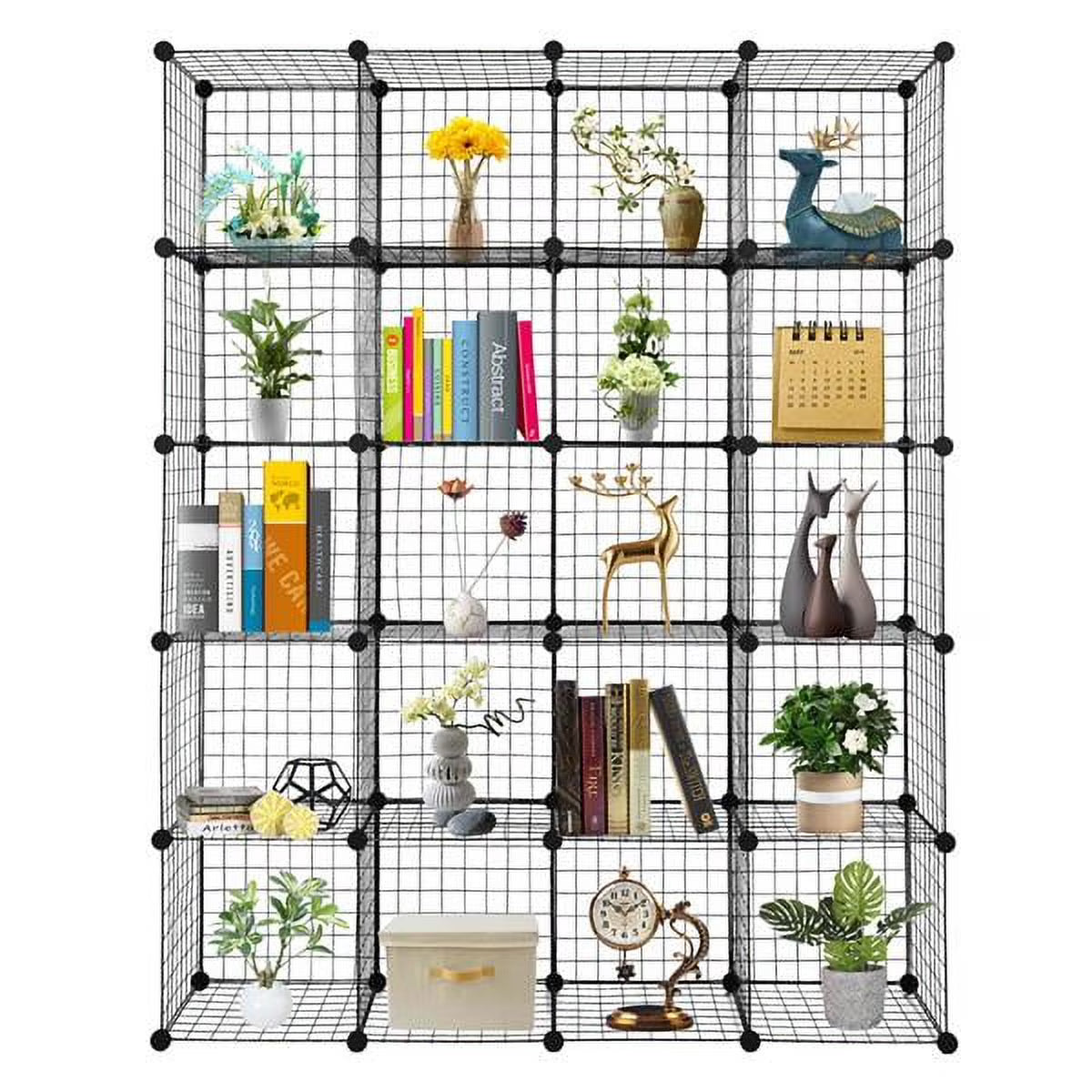 20-Cube Metal Grid Storage Shelves Organizer Bookcase S887736