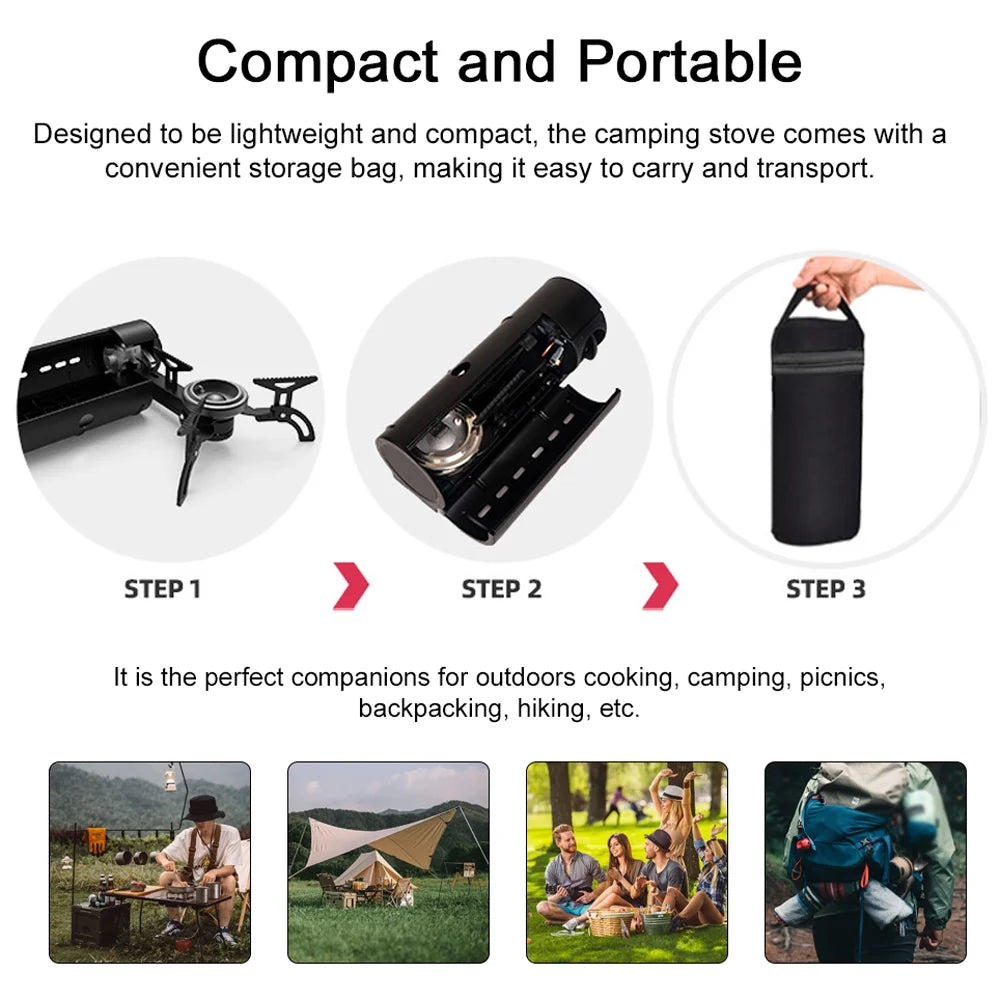 Folding Camp Gas Stove 2800W with Carrying Bag D4431