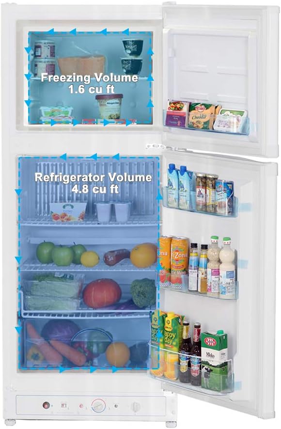 Propane Refrigerator with Freezer, 6.1 Cu.ft, White N996159
