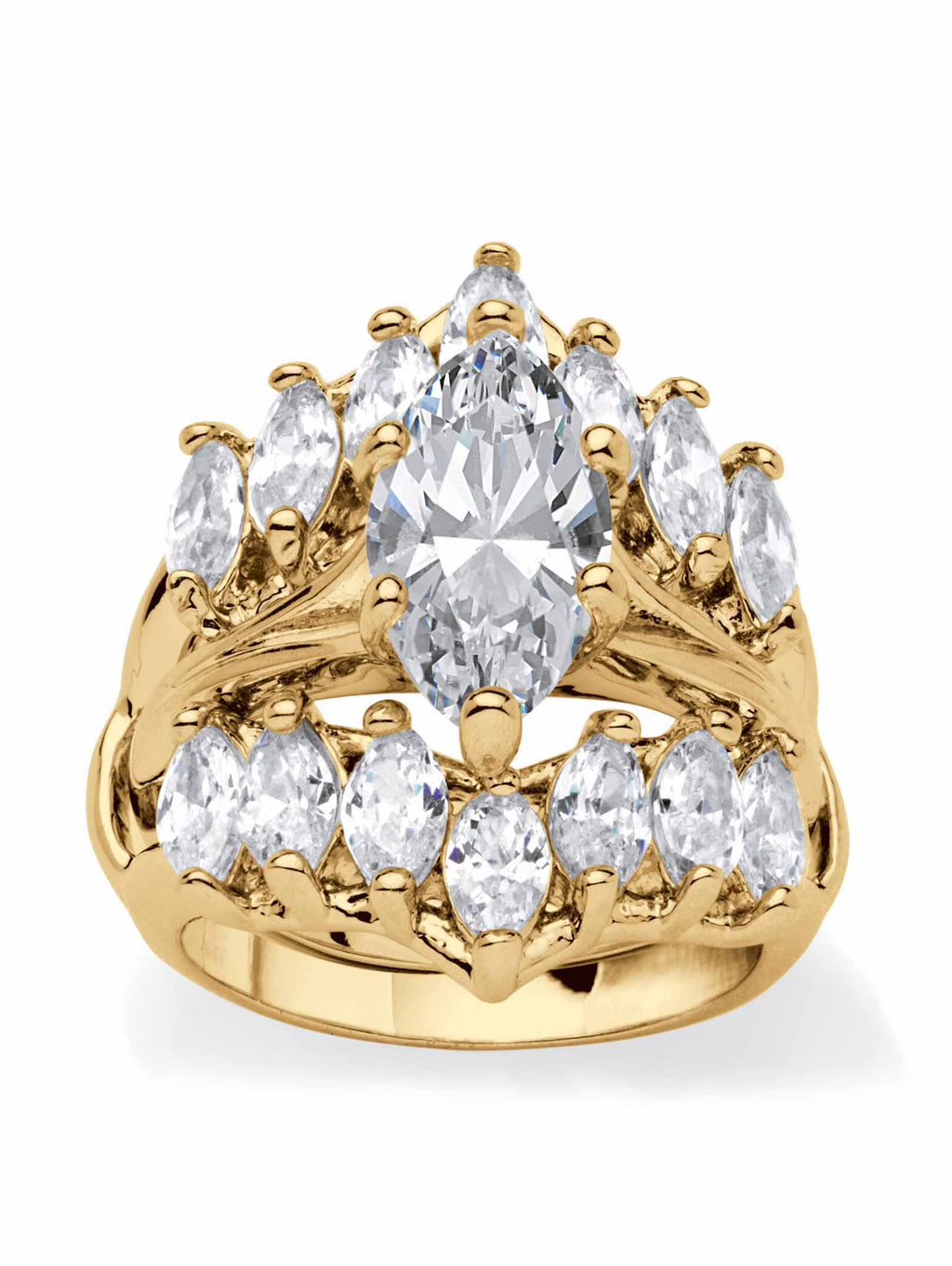 Marquise-Cut Cubic Zirconia Jacket Bridal Set 5.98 TCW R583