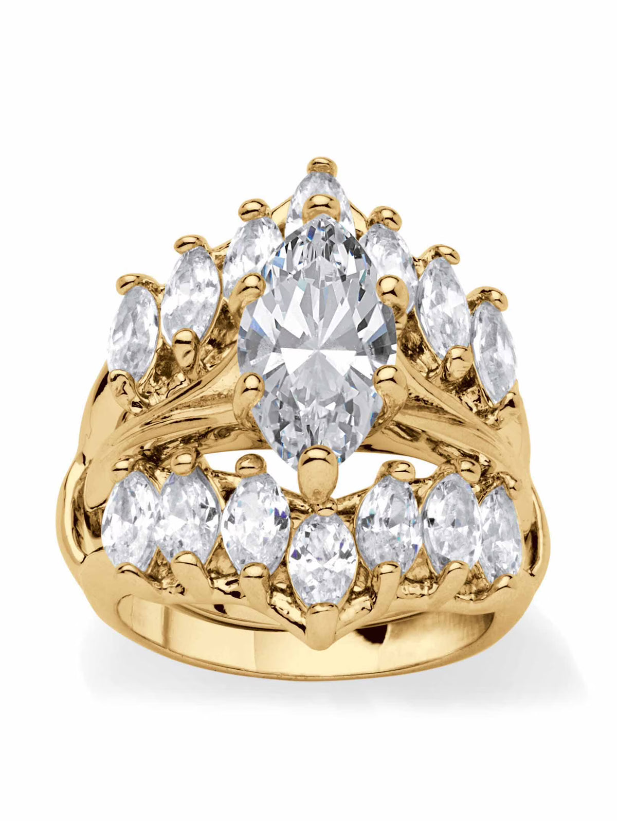 Marquise-Cut Cubic Zirconia Jacket Bridal Set 5.98 TCW R583