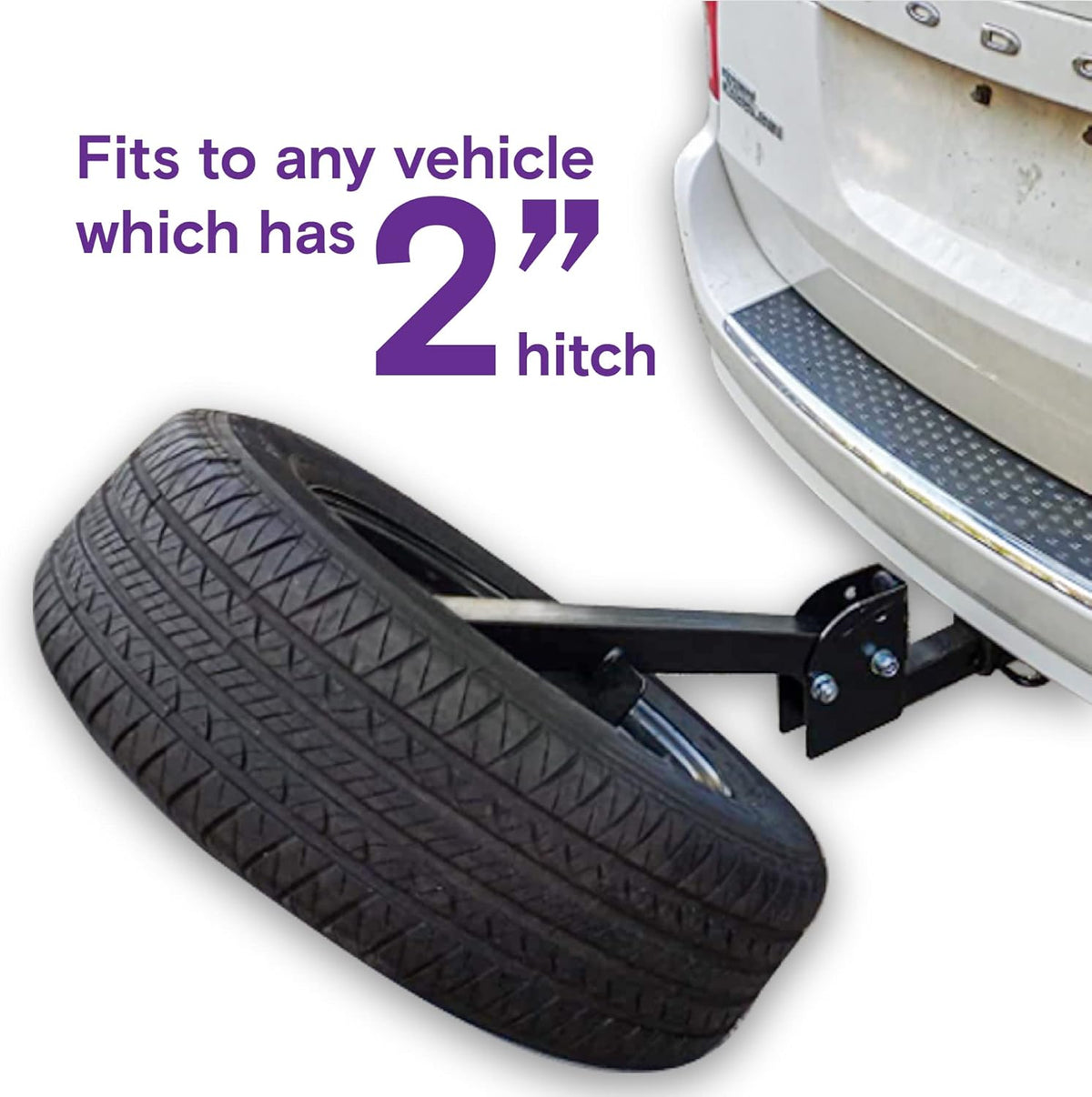Foldable Trailer Hitch Tire Carrier for 2-inch Receiver N303266