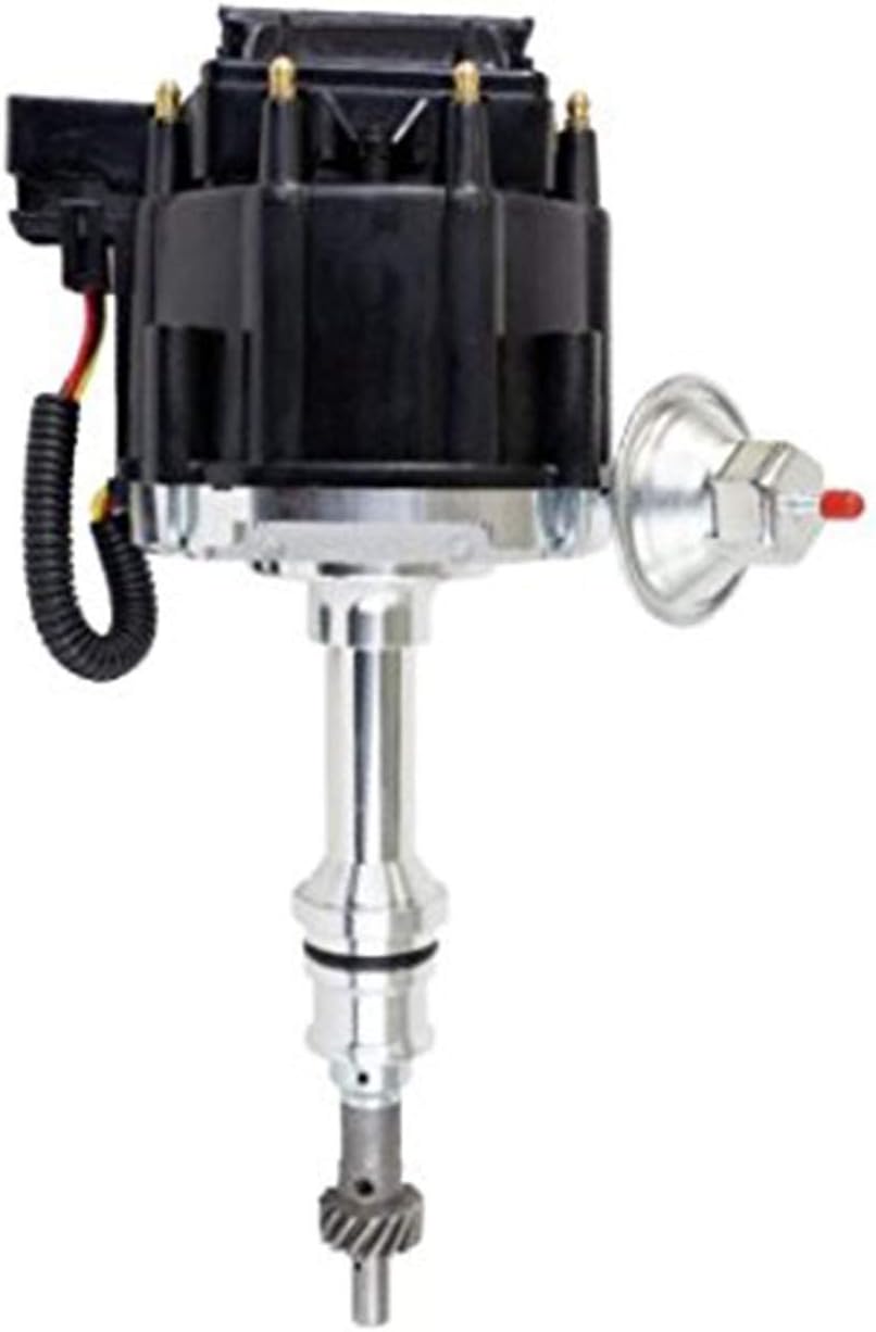 HEI Distributor 65K Coil Complete with 8mm Red Silicone Spark Plug Wires and Battery-Pigtail Harness Kit L49703