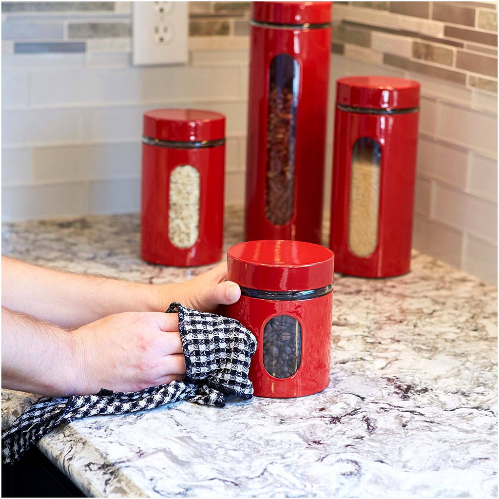 Glass and Stainless Steel Canister Set M38344