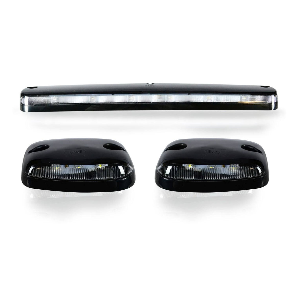 Black LED Cab Roof Lights with Clear Lens A490555