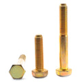 3/8x22-16 x 1 3/4x22 Coarse Thread Grade 8 Hex Cap Screw, Alloy Steel Yellow Zinc Plated, Pk 300 U15888