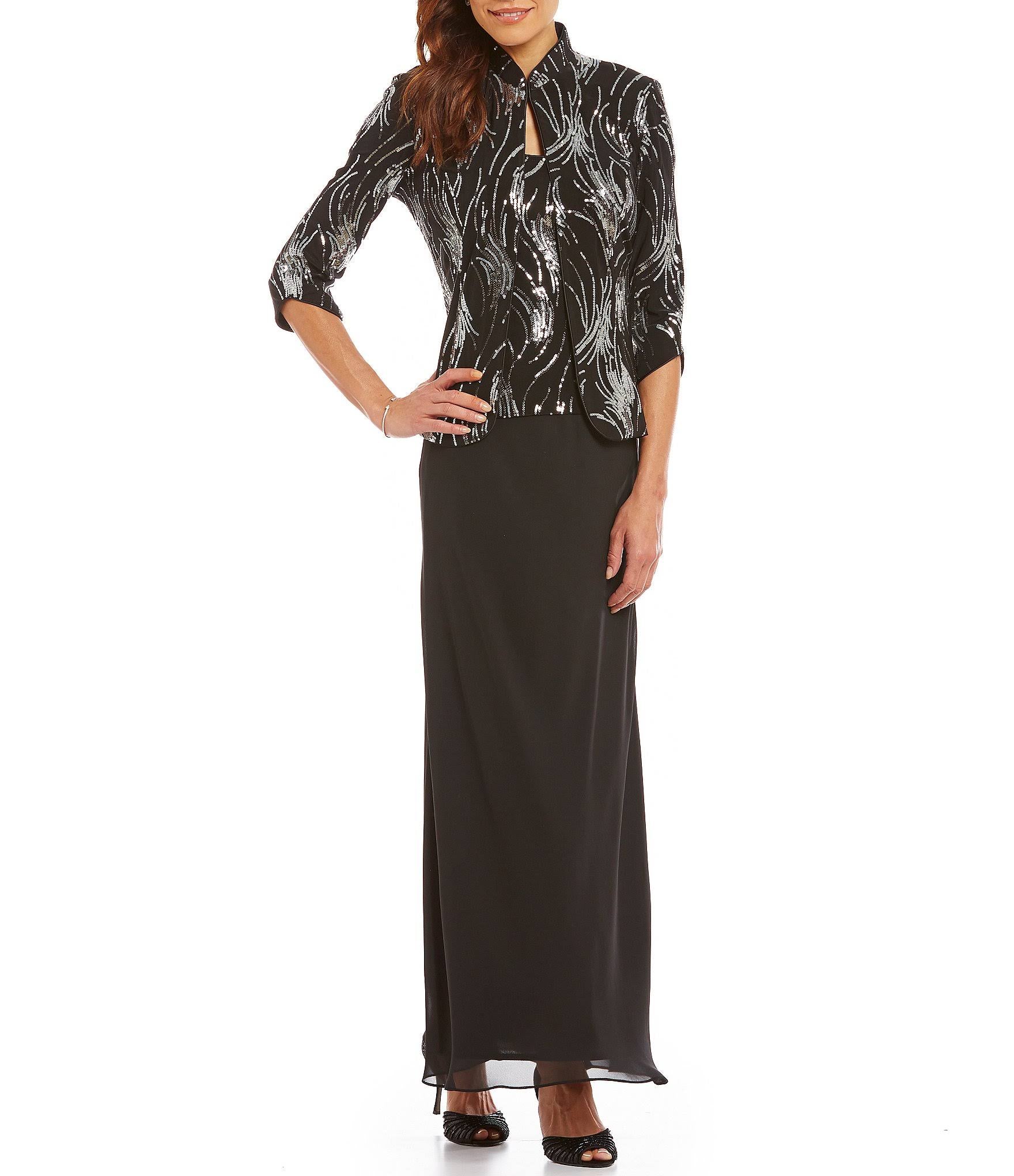 Sequin Mandarin Collar Twinset K840196