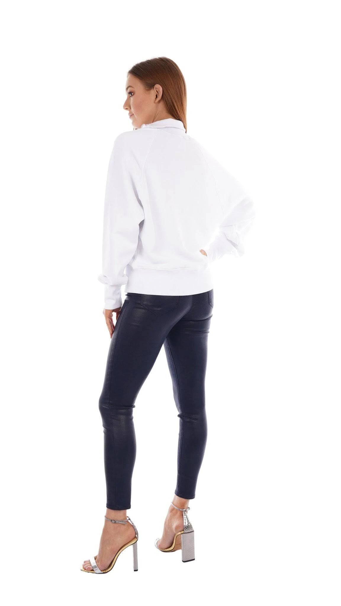 Navy Coated High Rise Skinny Jean L52470