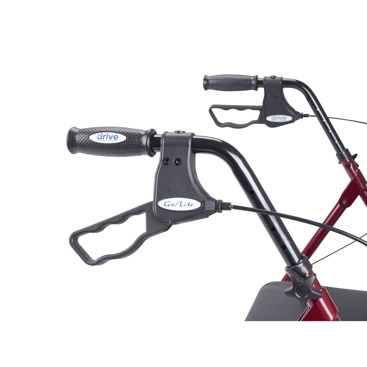 Heavy Duty Bariatric Rollator with Large Seat Red O640640