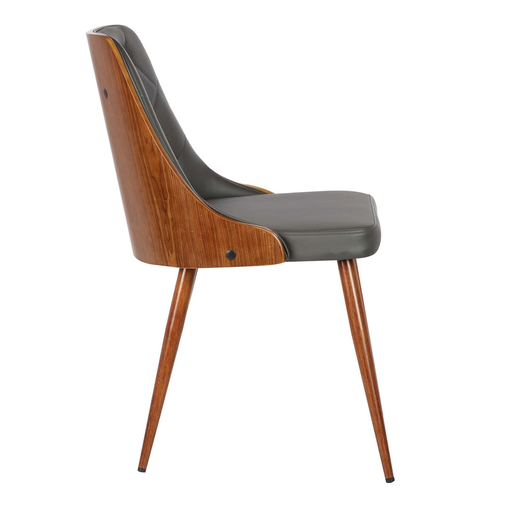 Gray Faux Leather Curved Dining Chair I643781