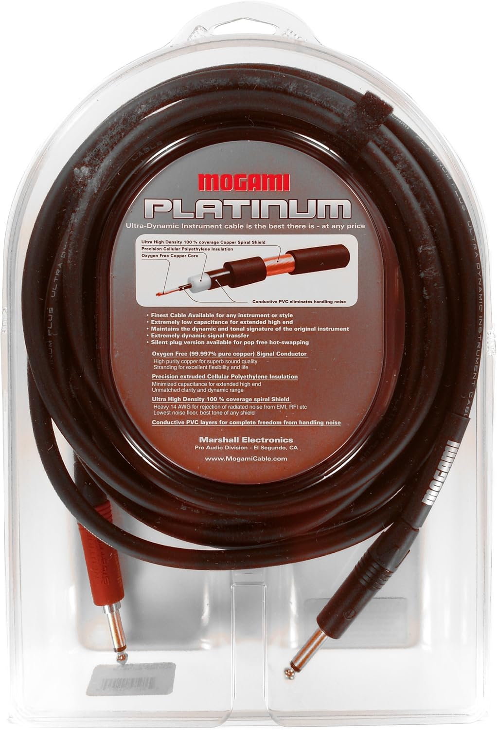 12 Foot Instrument Cable with Gold Contacts R164