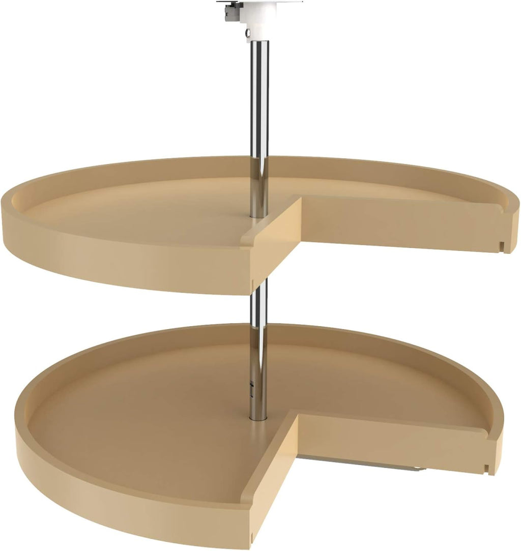 Almond Polymer Pie-Cut Cabinet Lazy Susan 2-Shelf E742