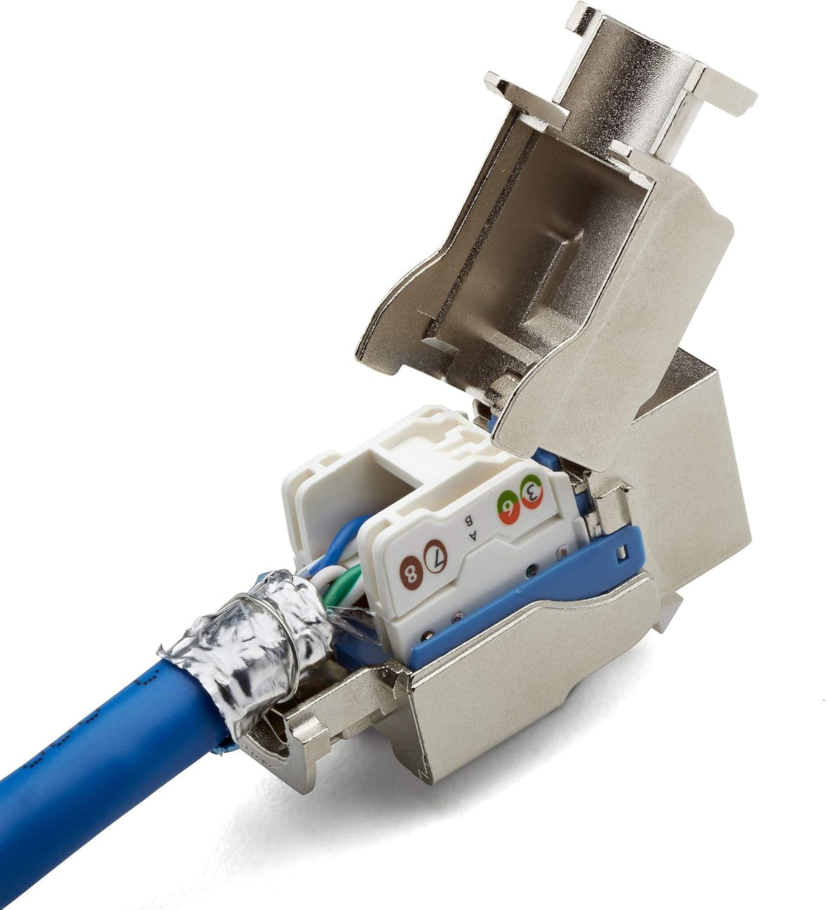 Cat6 Toolless Shielded Keystone Jack, RJ45 Female, 12 Pack Z211192