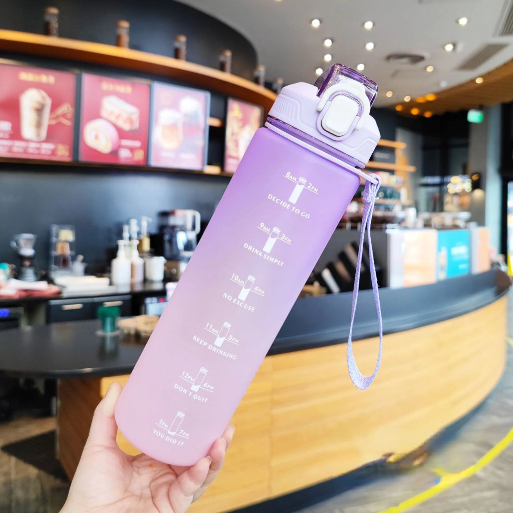 32 oz Water Bottle with Straw & Time Marker O72042