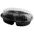 11 x 8.5 in Black & Clear 2-Compartment Container with Anti-Fog Vented Lid L6652