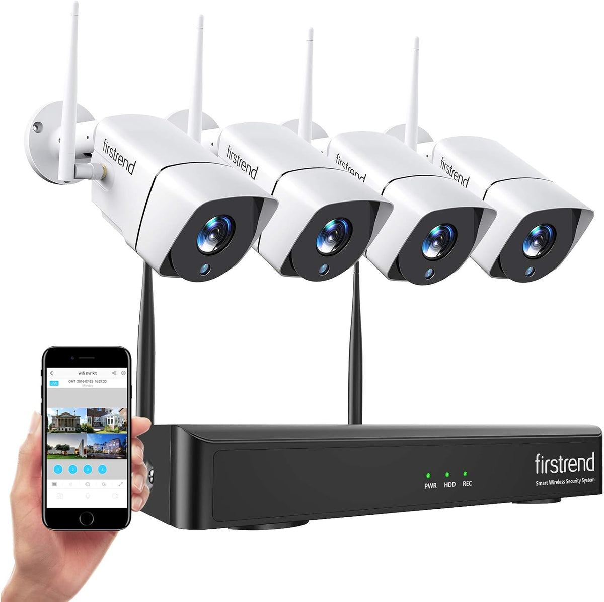 Wireless Security Camera System with 4pcs IP Security Camera N755