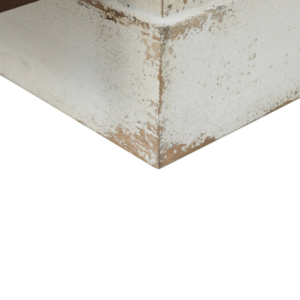 Rustic White and Natural Wood Accent Chest C4188
