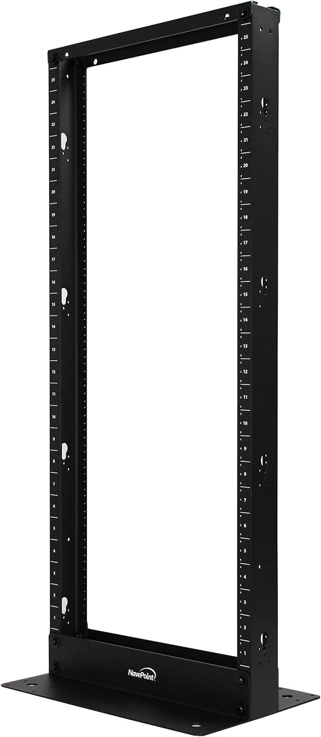 25U 2-Post Open Frame Server Rack Aluminum Black L673195