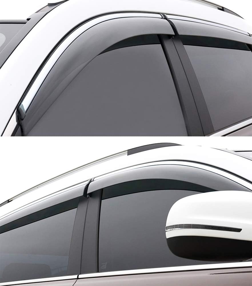 Car Window Visor Vent Shade Deflector Sun/Rain Guards Pack of 2 Q660302