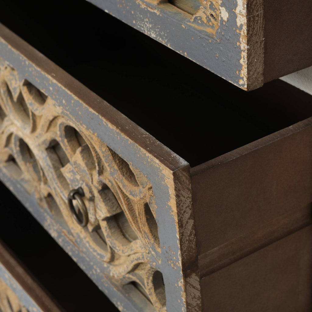 Rustic White and Natural Wood Accent Chest C4188