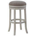 Distressed Antique White Backless Bar Stool V8132