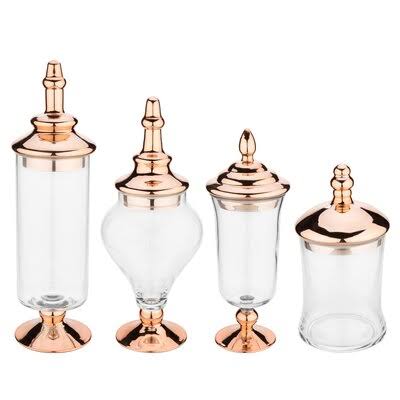 Glass 4 Piece Apothecary Jar Set B219