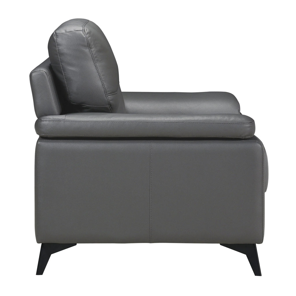 Dark Gray Leather Upholstered Chair K622775