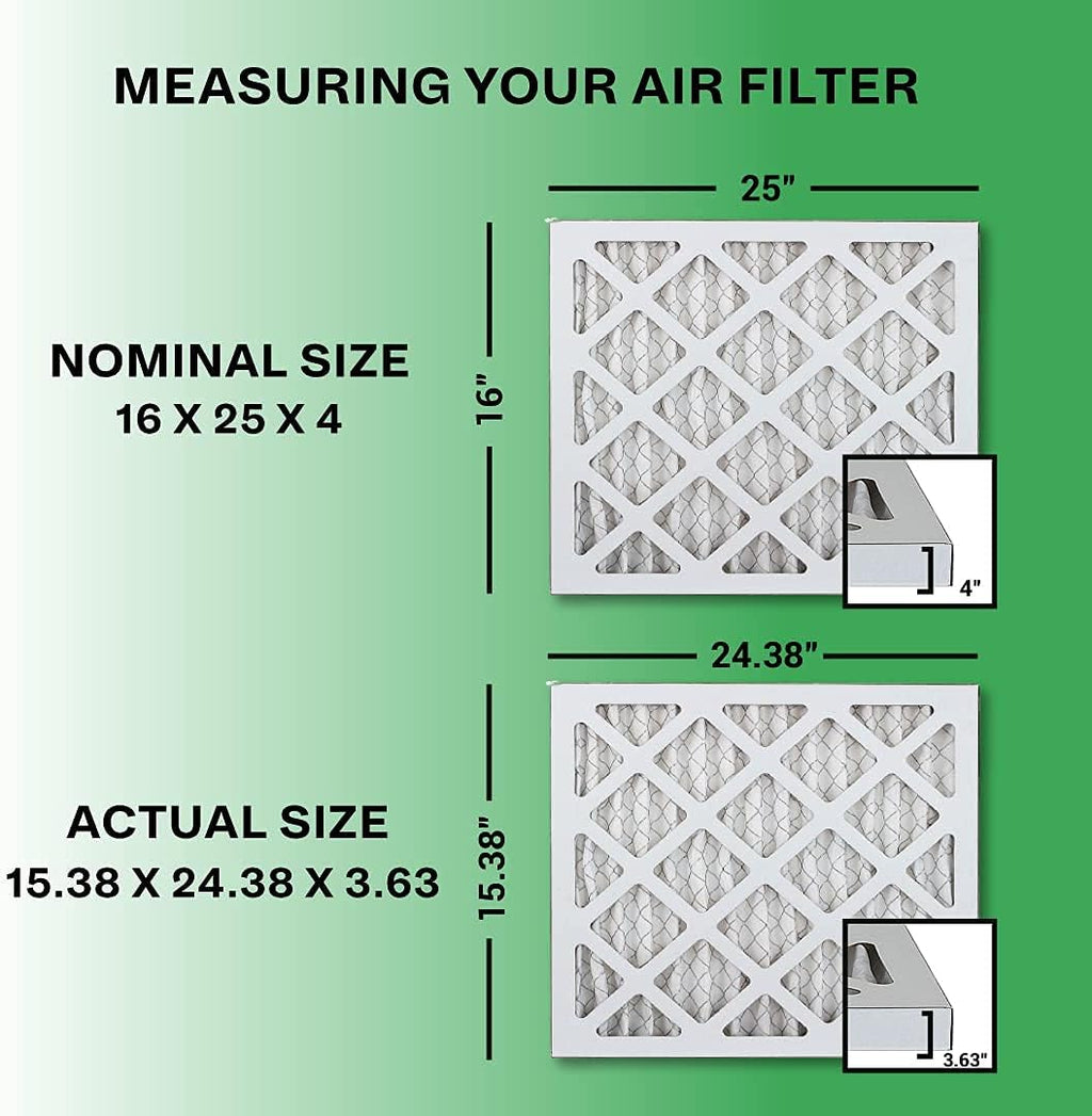 16x25x4 MERV 13 Pleated Air Filter (2-Pack) Z25878