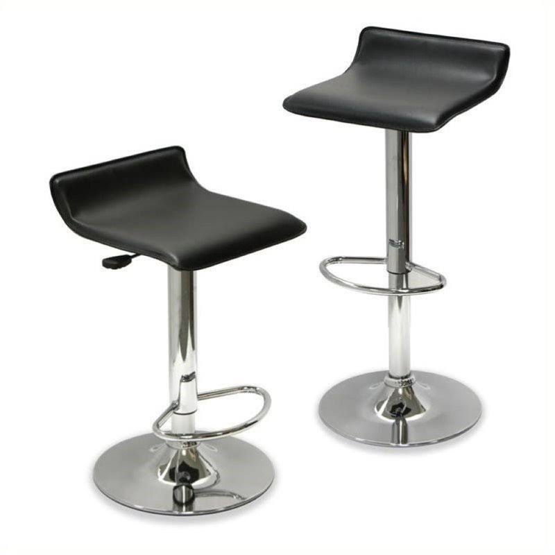 Adjustable Air Lift Bar Stool in Black (Set of 2) X7911