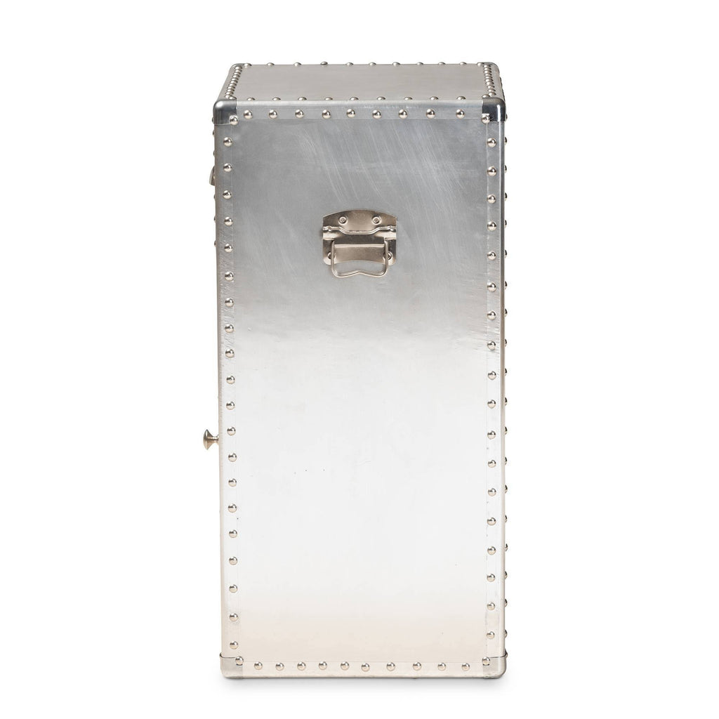 Silver 1-Door Metal Accent Storage Cabinet K88270