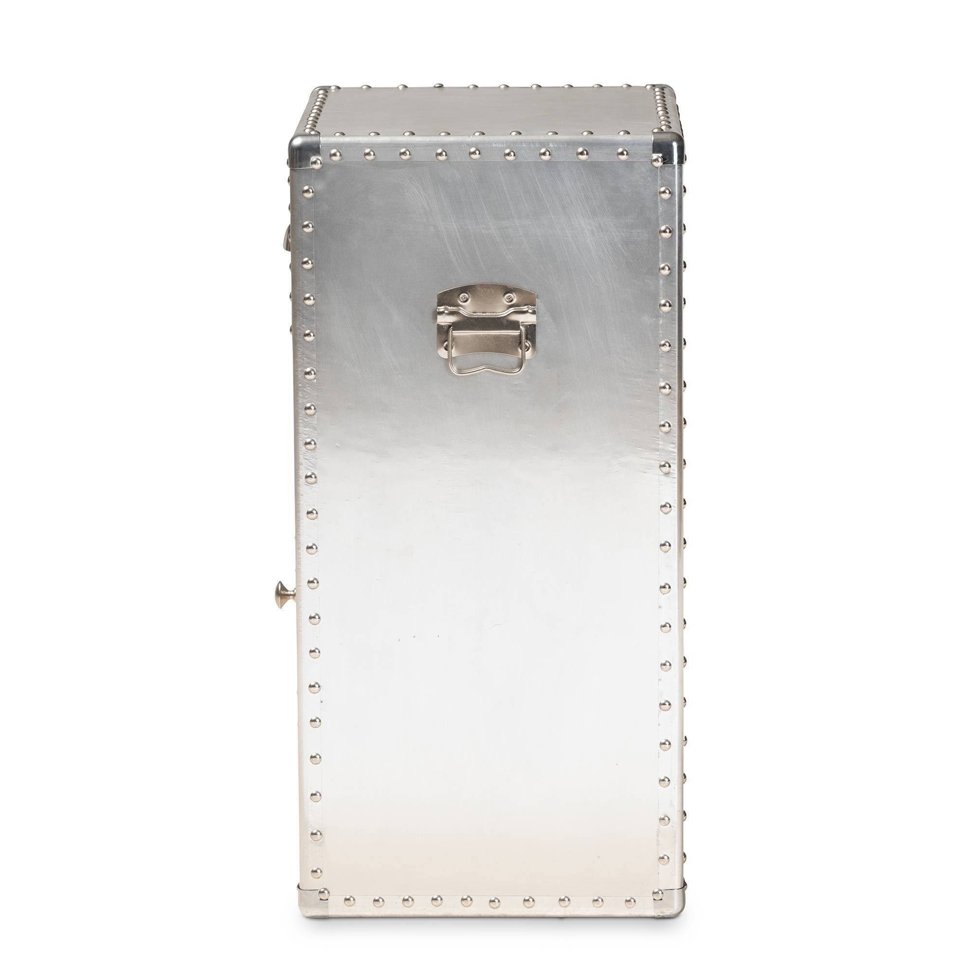 Silver 1-Door Metal Accent Storage Cabinet K88270