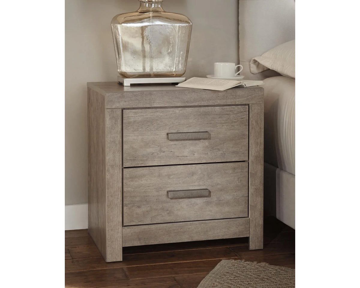Gray 2 Drawer Nightstand U148601
