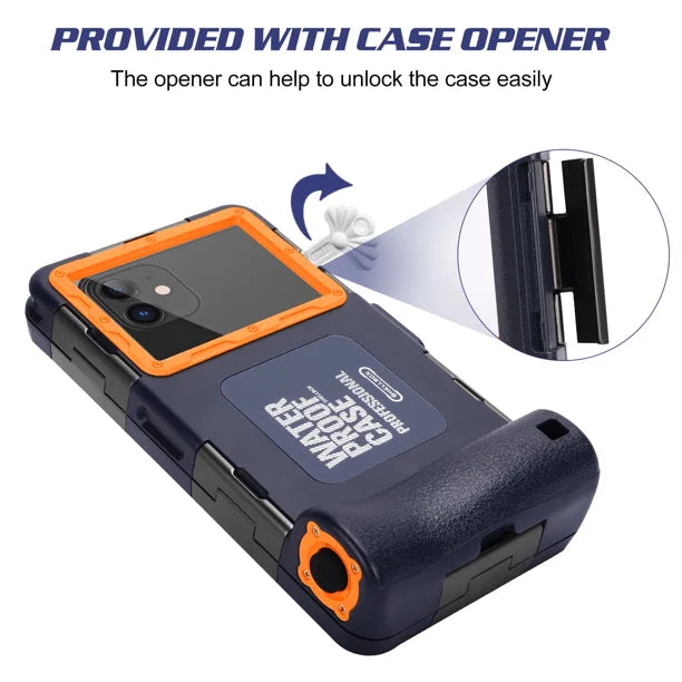 Waterproof Protective Case for Phones Up to 6.9 Inch with Lanyard F2830