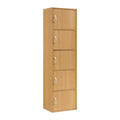 Black 5-Shelf Wood Bookcase with Doors T6735