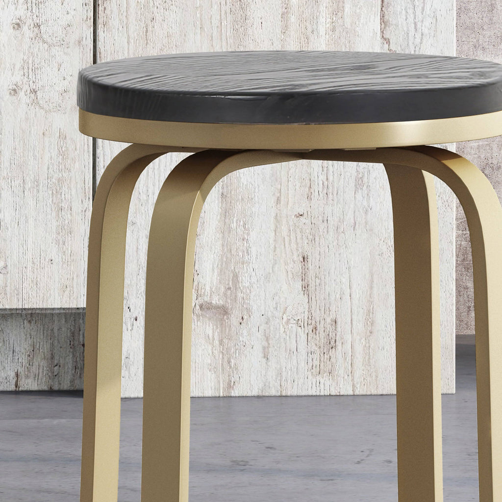 Blue / Gold Swiveling Counter Stool Set of 2 Z66224