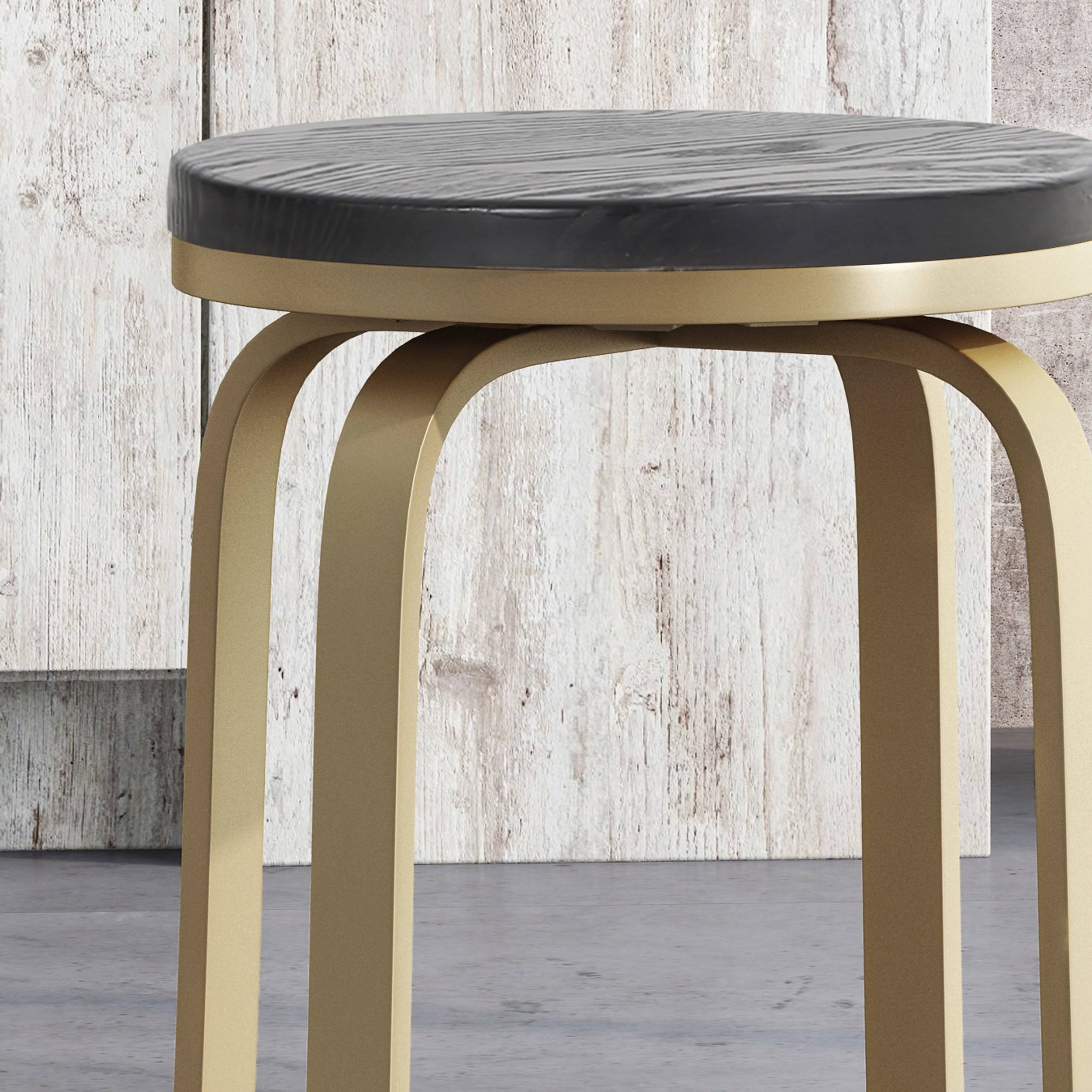 Blue / Gold Swiveling Counter Stool Set of 2 Z66224
