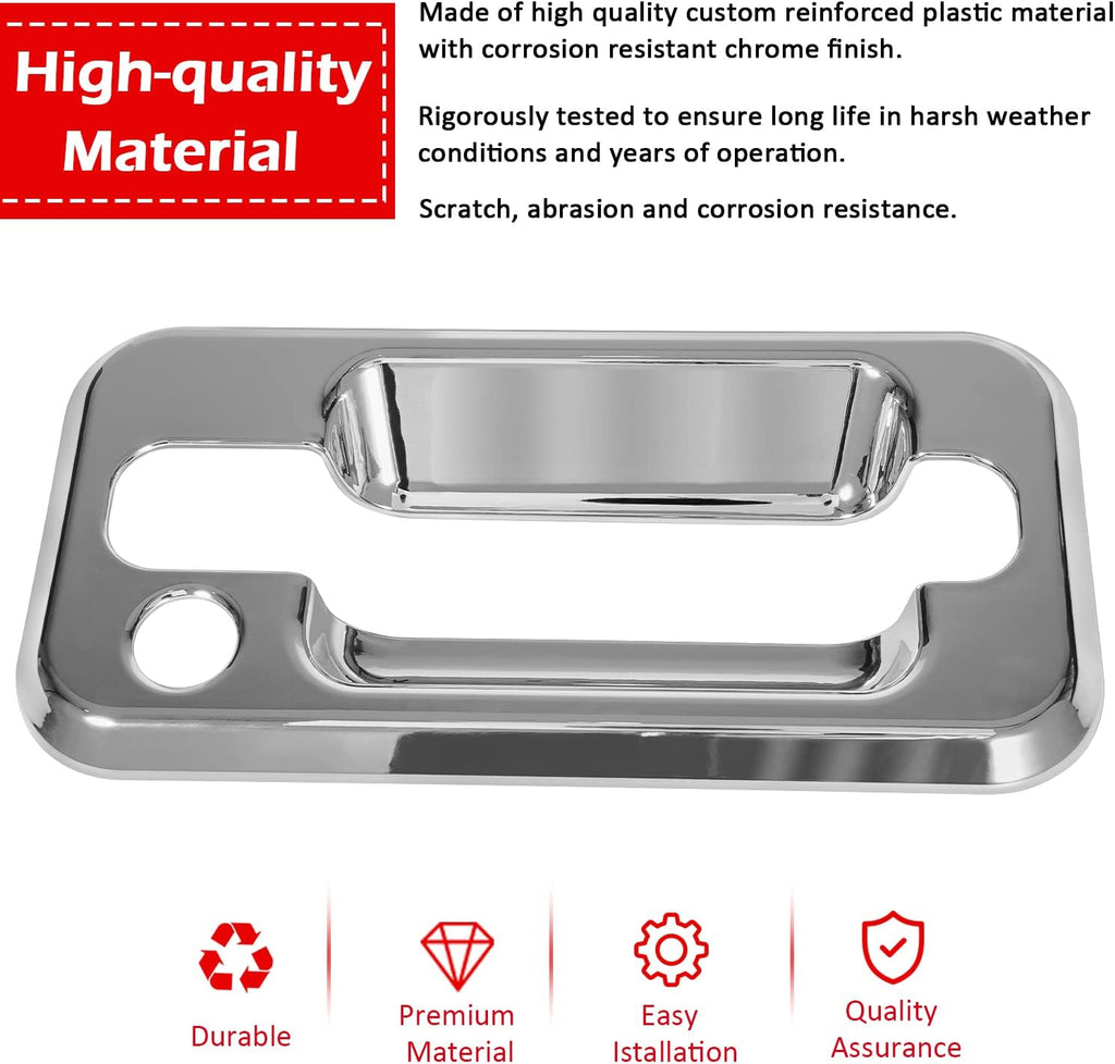 Chrome Door Handle Cover Trims Bezel with Key Hole Pack of 2 C6540