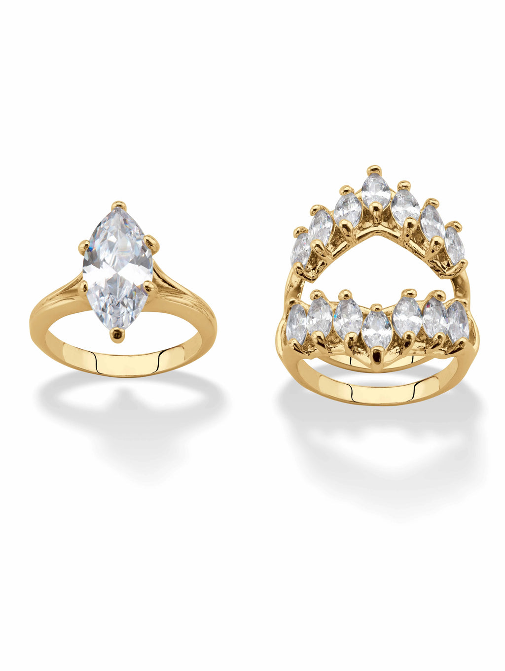 Marquise-Cut Cubic Zirconia Jacket Bridal Set 5.98 TCW R583