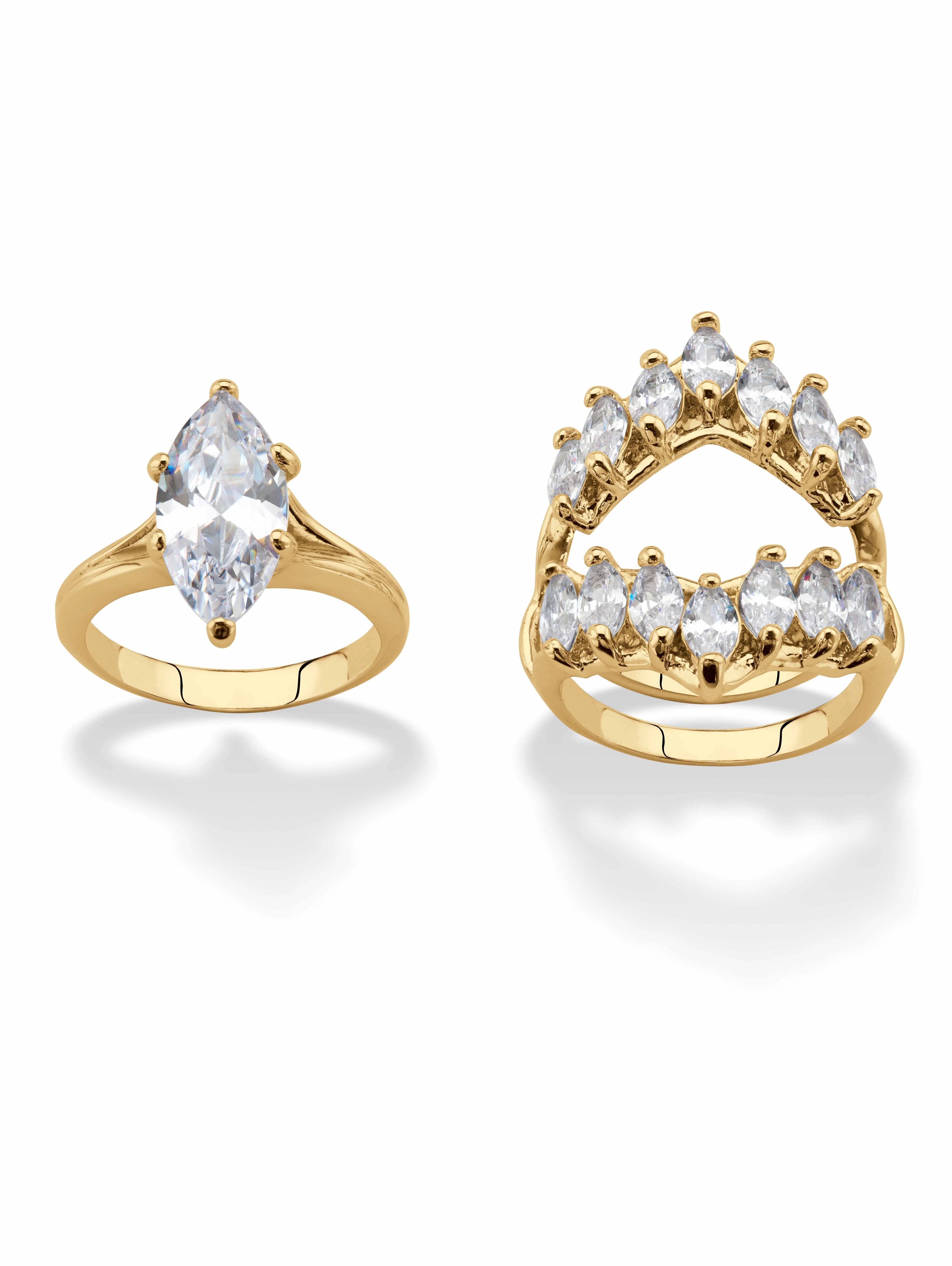 Marquise-Cut Cubic Zirconia Jacket Bridal Set 5.98 TCW R583