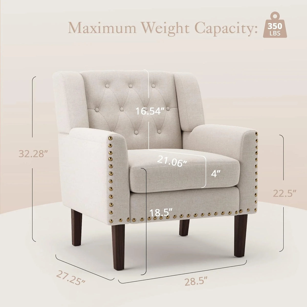 Navy Blue Linen Upholstered Button Tufted Accent Chair Z8531