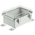 ABS Junction Box Hinged Clear Cover Stainless Steel Latch IP67 Waterproof Enclosure with Mounting Plate Wall Bracket 5.9x3.9x2.8 inch Pack of 2 G652377
