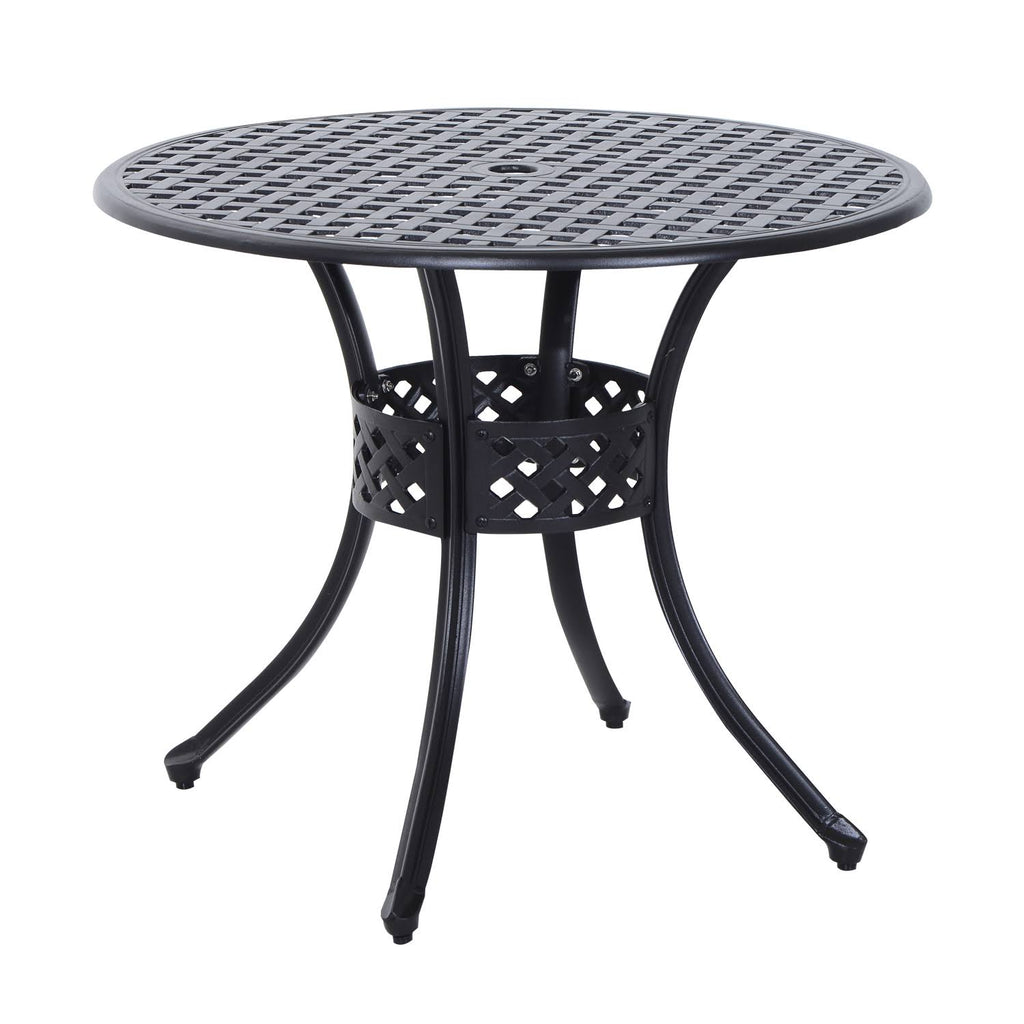 Black Round Cast Aluminum Outdoor Dining Table F2073