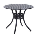Black Round Cast Aluminum Outdoor Dining Table F2073