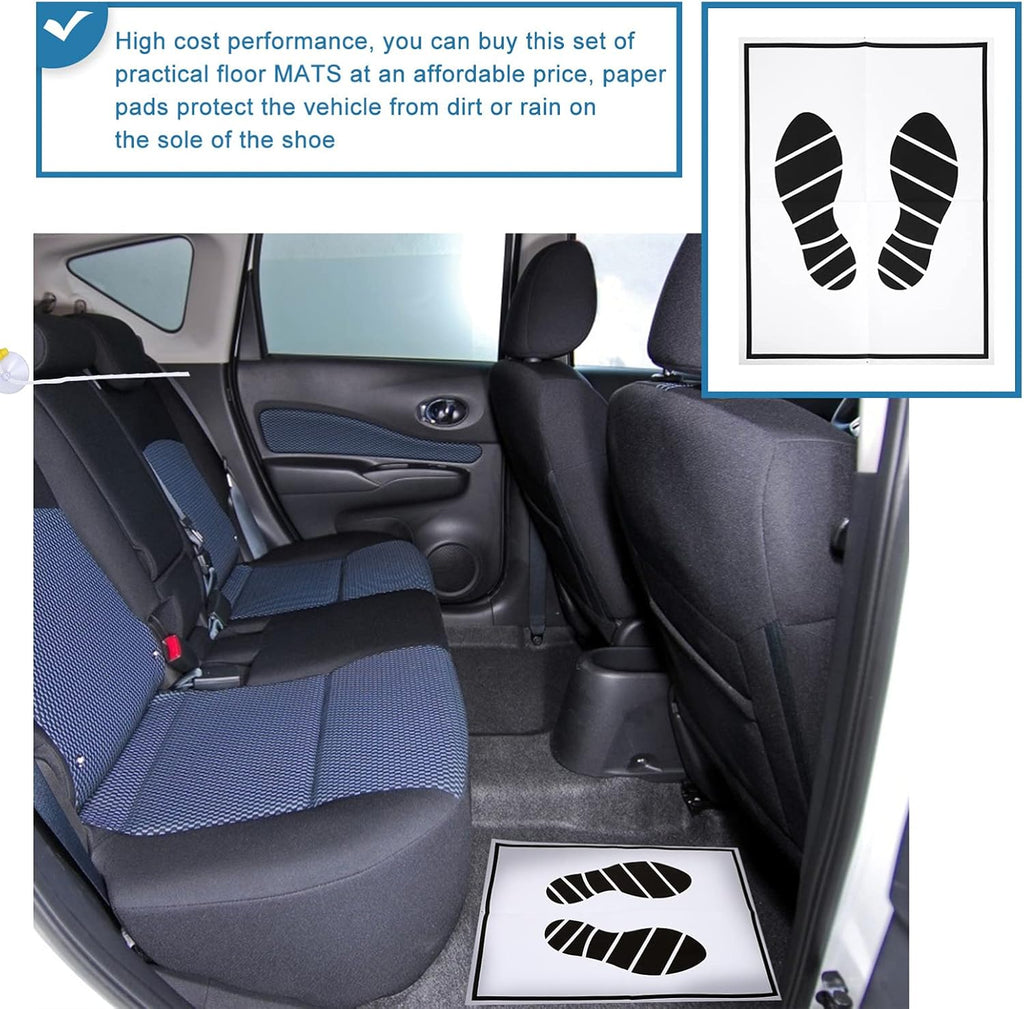 50Pcs Disposable Paper Foot Mats for Auto Floor Protection X961