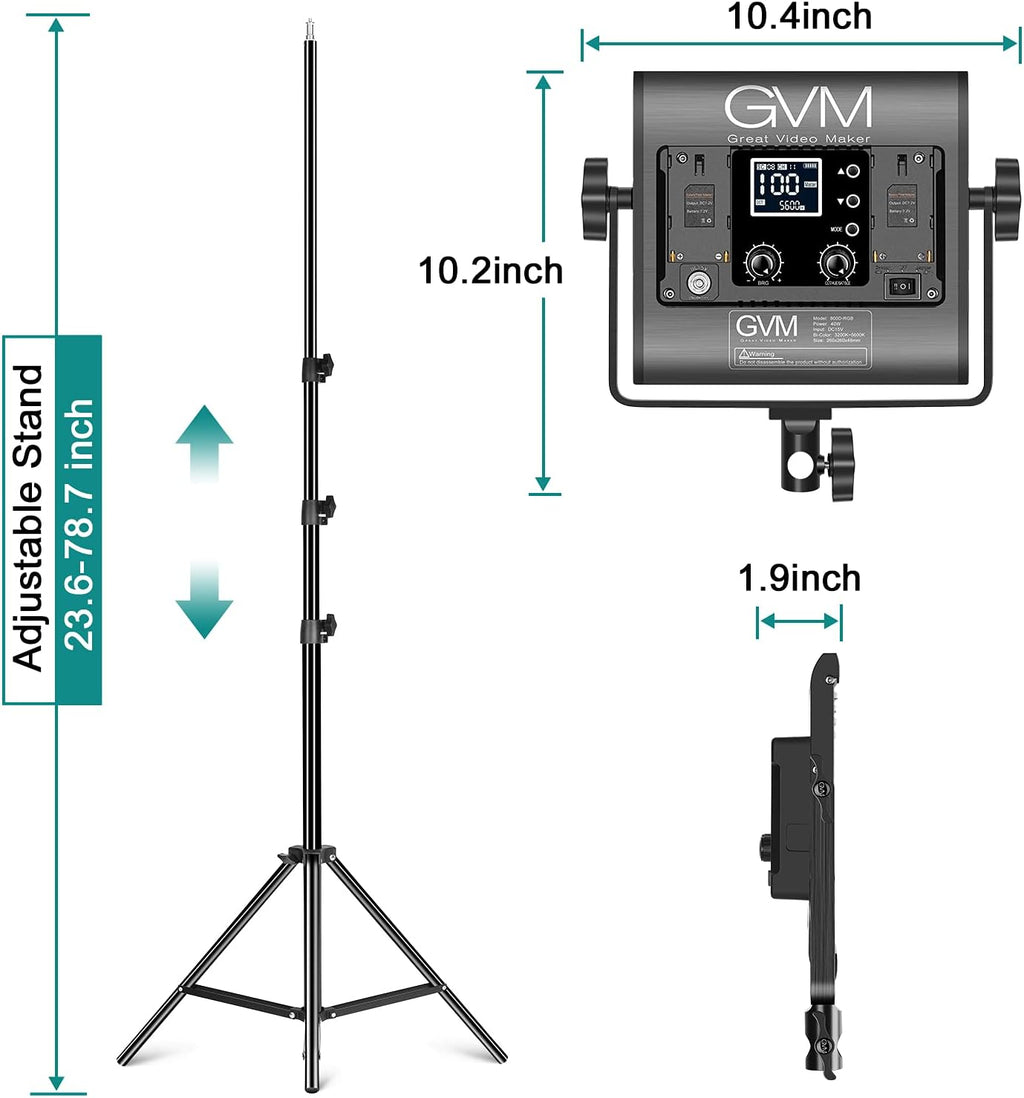 RGB LED Video Light 3 Packs Dimmable LED Panel with LCD Screen J499251