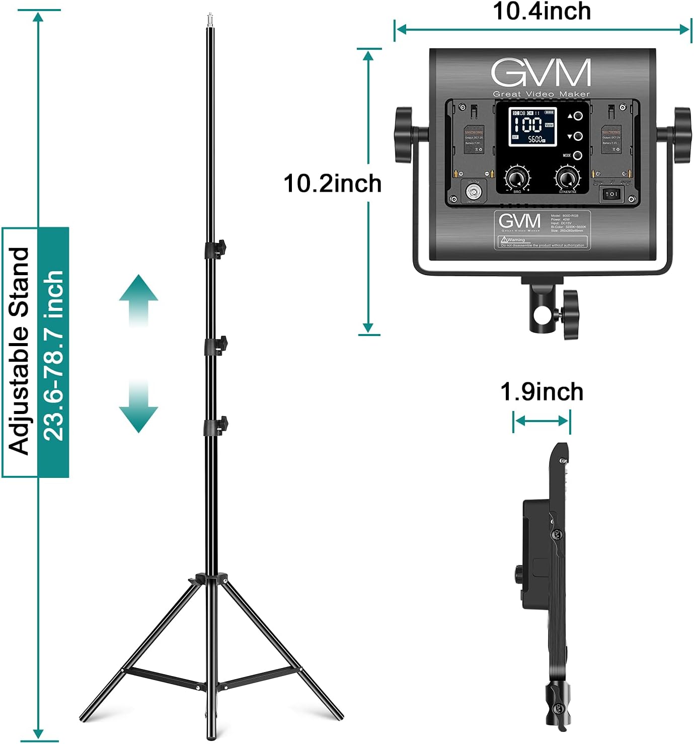 RGB LED Video Light 3 Packs Dimmable LED Panel with LCD Screen J499251