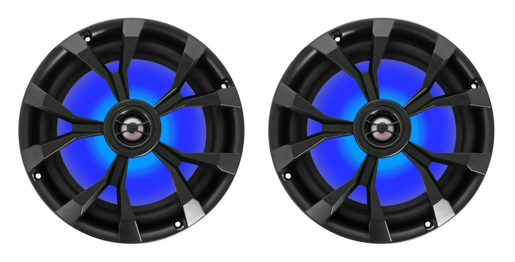 8" LED 900w 360° Swivel Black Aluminum Boat Speakers G849