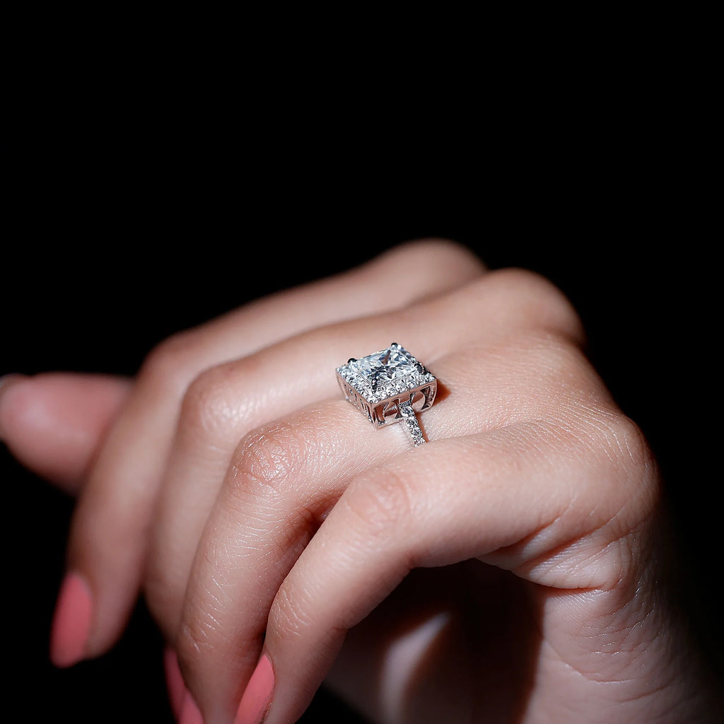 14K White Gold Moissanite Engagement Ring US 9.00 N93743